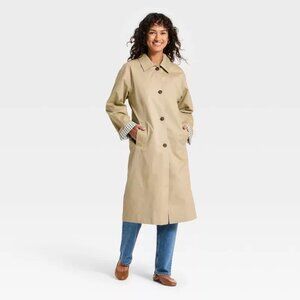 Women's Twill Trench Coat - Universal Thread™ Tan XS